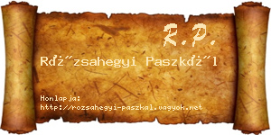 Rózsahegyi Paszkál névjegykártya